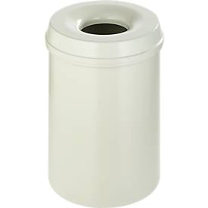 Afvalverzamelaar 30 l, zelfblussend, romp wit/deksel wit