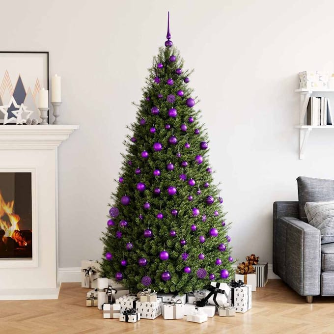 vidaXL - 111-delige - Kerstballenset - polystyreen - paars