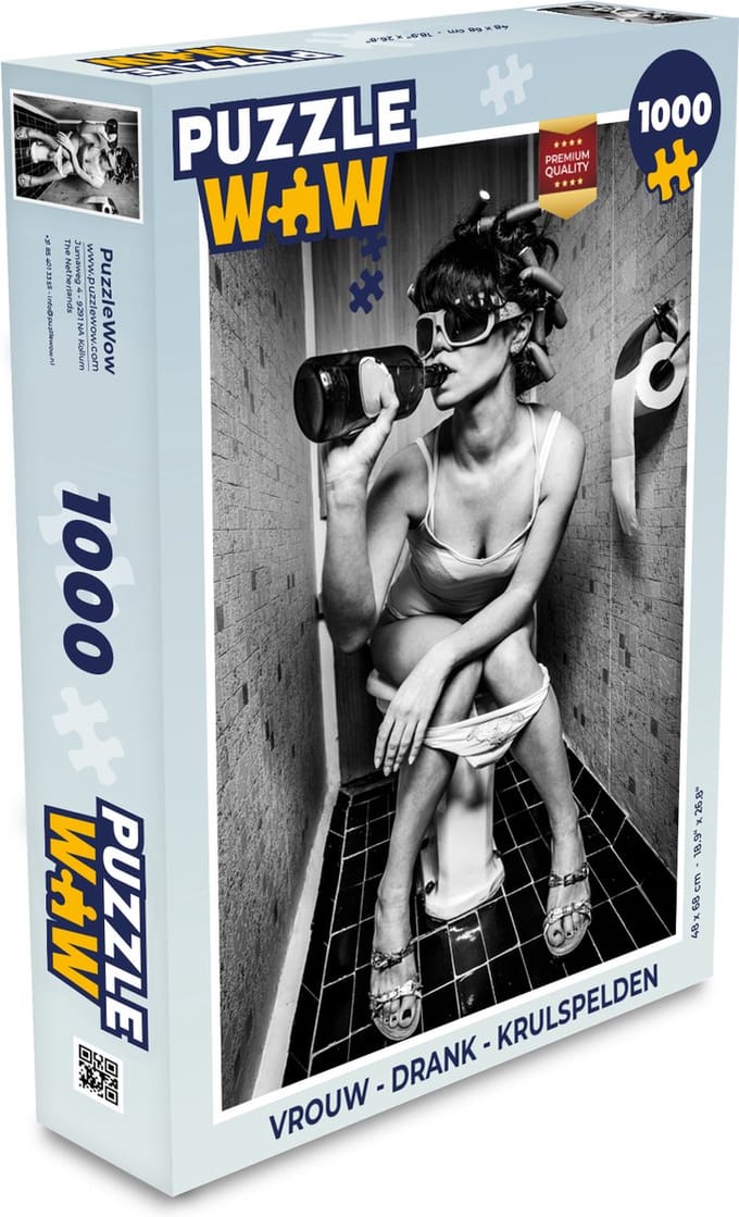 Puzzel Vrouw - Drank - Krulspelden - Legpuzzel - Puzzel 1000 stukjes volwassenen