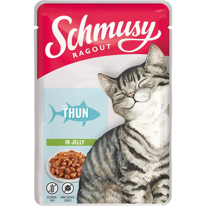 22x100g Tonijn Ragout in Gelei Schmusy Kattenvoer