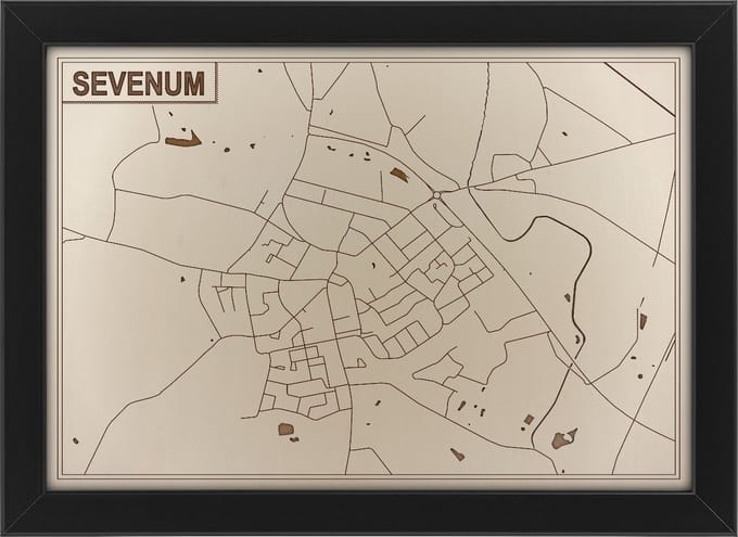 Houten stadskaart van Sevenum