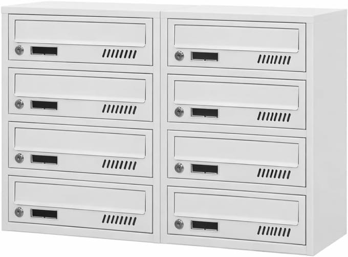 Brievenbussen Set - Postbakken Module - Post Ontvangen - Modulair Ontwerp - 8 Plaatsen - Grijs