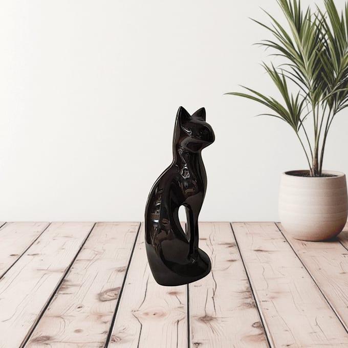 Dieren Urn - Verdeel urn - Solid Enamel Cat Brown 11395 ( Ook Graveerbaar )