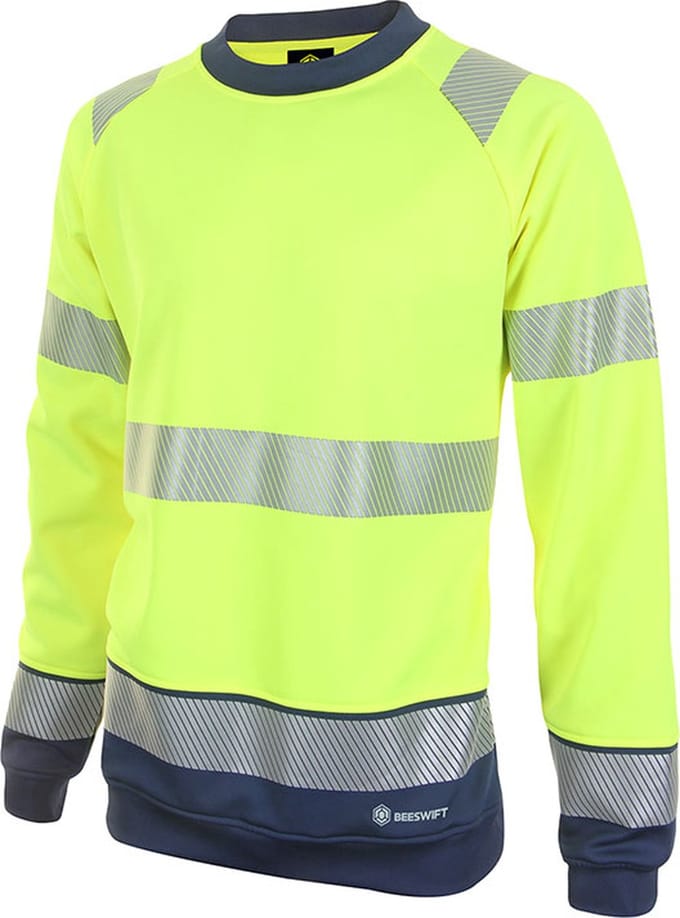 Beeswift HiVis Sweatshirt - Geel/Marineblauw - Maat M