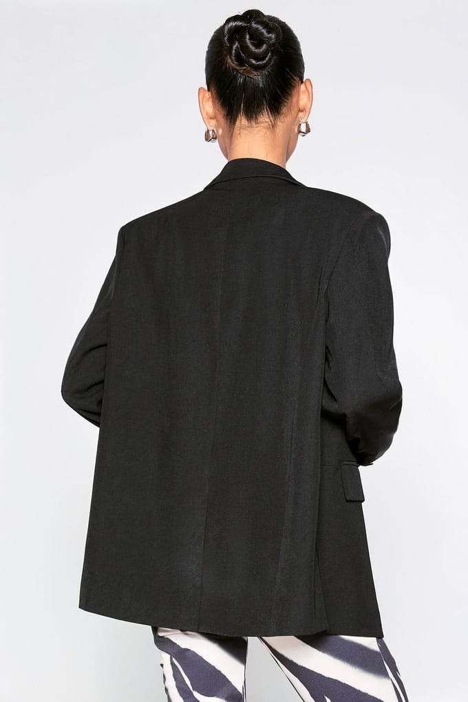 boohoo Dames Enkelrijs Oversized Blazer | Black | Maat: 6