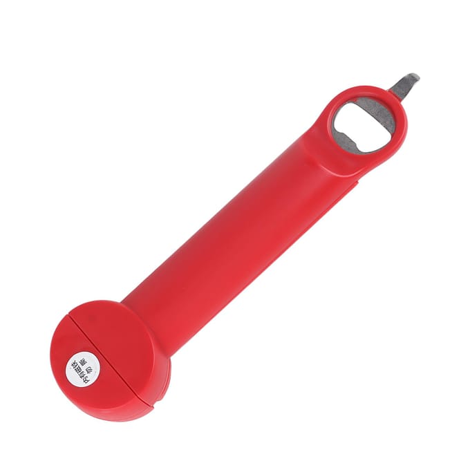 Roestvrij Staal Verstelbare Dop Schroever 3 in 1 Multifunctionele Intrekbare Pot Flesopener Lipje red