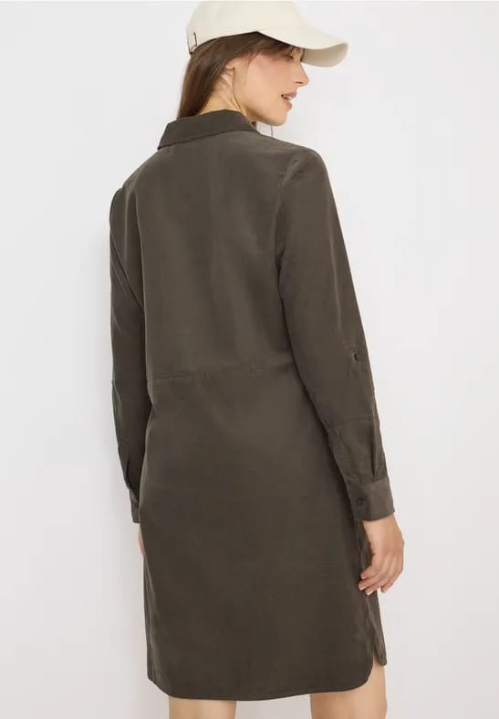 Corduroy jurk in effen kleur