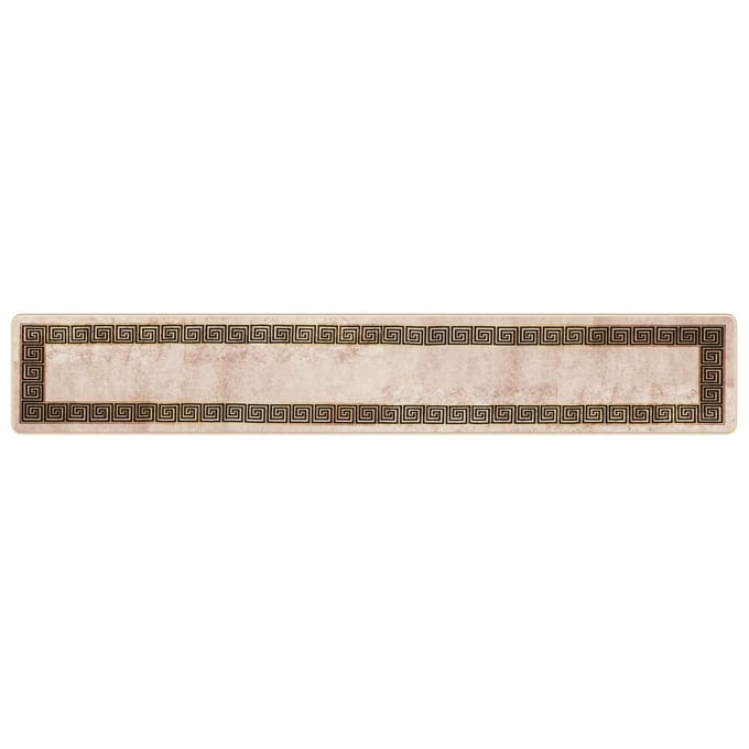 vidaXL - Tapijt - Runner - MARSA - Beige - en - Zwart - 50 - x - 300 - cm - Polyester - en - PVC