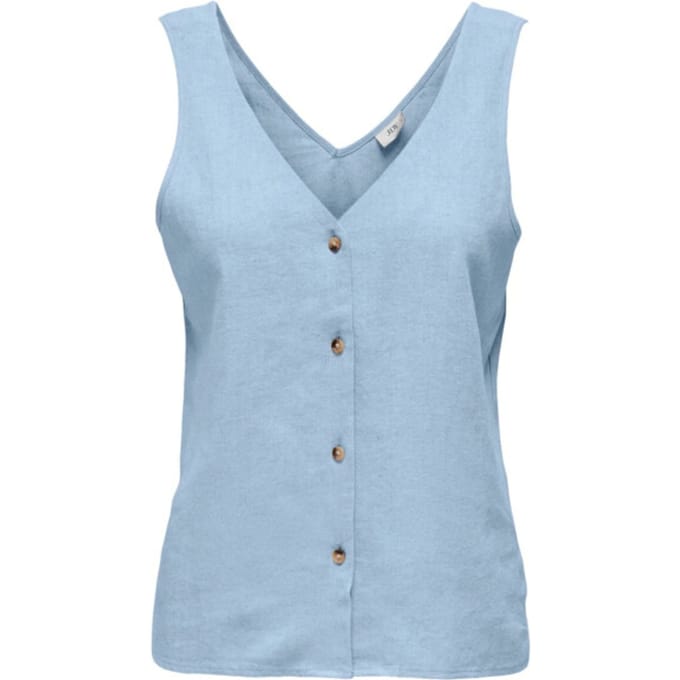Jacqueline de Yong Say s/l linen v-neck top