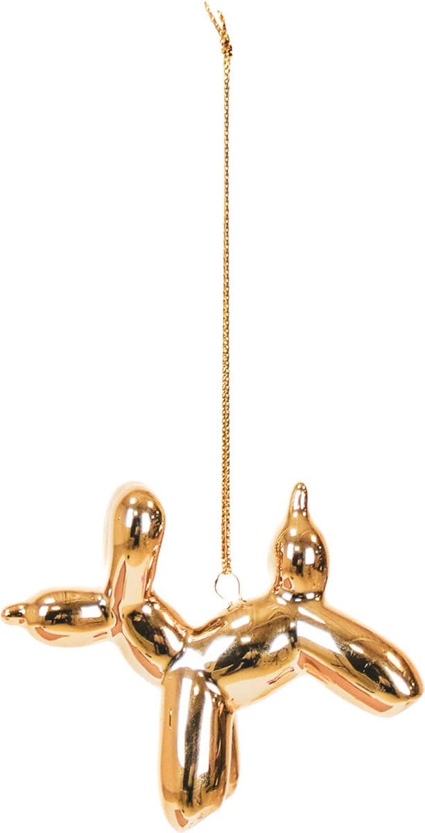 Housevitamin - Ballon Hond Kerstbal - 6,5x3x6cm- Goud