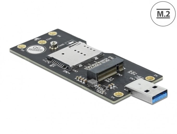 Delock USB 3.0 Converter Type-A male to M.2 Key B with SIM slot