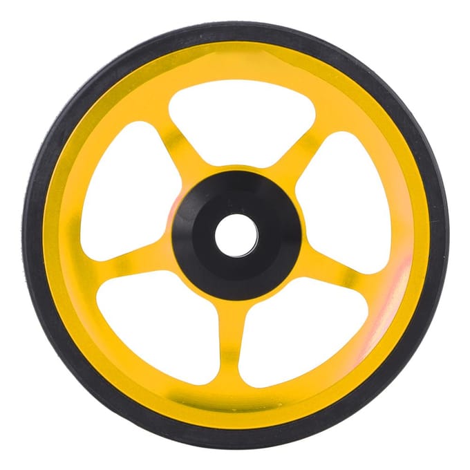 Vouwfiets Aluminium Easy Wheel Rijfiets Duw Wiel met Bevestigingsschroef Goud Zwart yellow