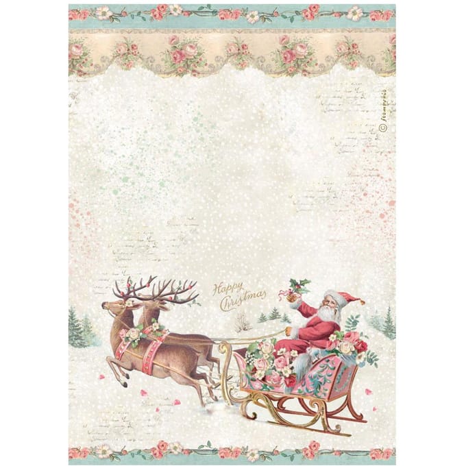 Stamperia Motief strozijde "Winter Magic - Santa Claus"