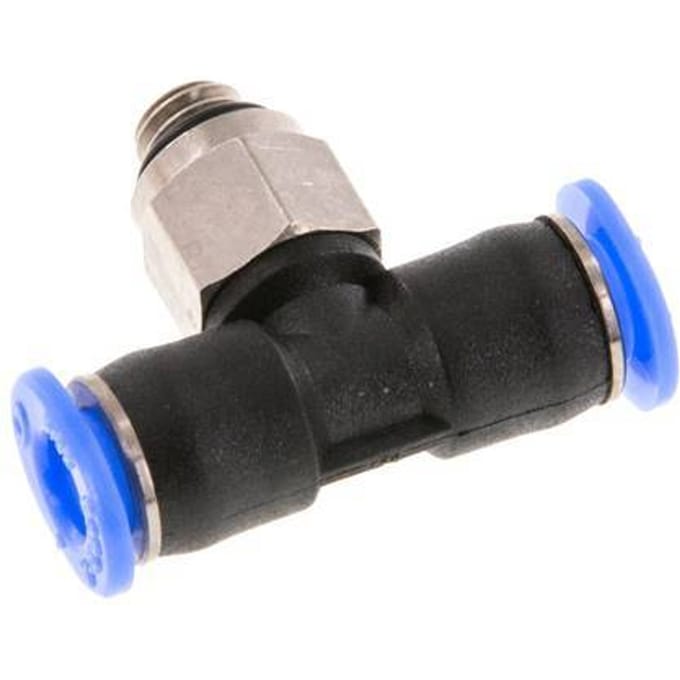 4mm X M 5 Inline T-stuk Insteek Fitting Met Buitendraad Messing/PBT NBR Rotatable Compacte Bouwvorm [2 Stuks]