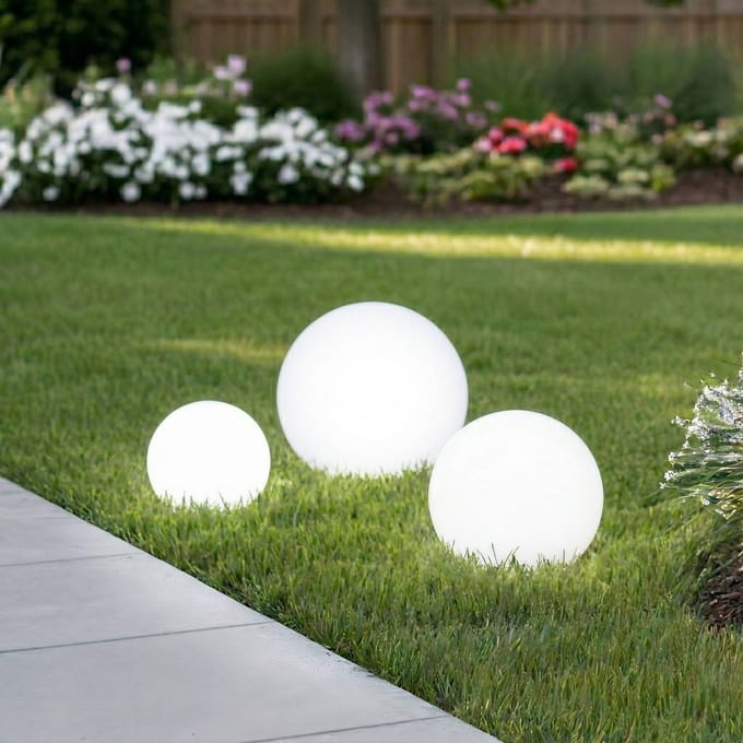 Lindby - solar tuinverlichting - 3lichts - Kunststof - H: 51 cm - wit - Inclusief lichtbronnen
