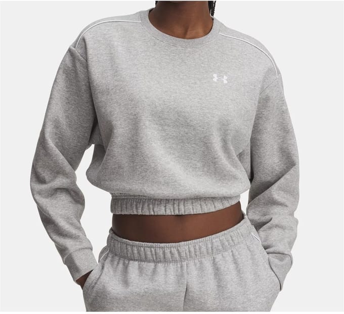 Under Armour Damen Sweatshirt Rival Fleece Piped Crew 6007035 Gray 011-S (US SM)