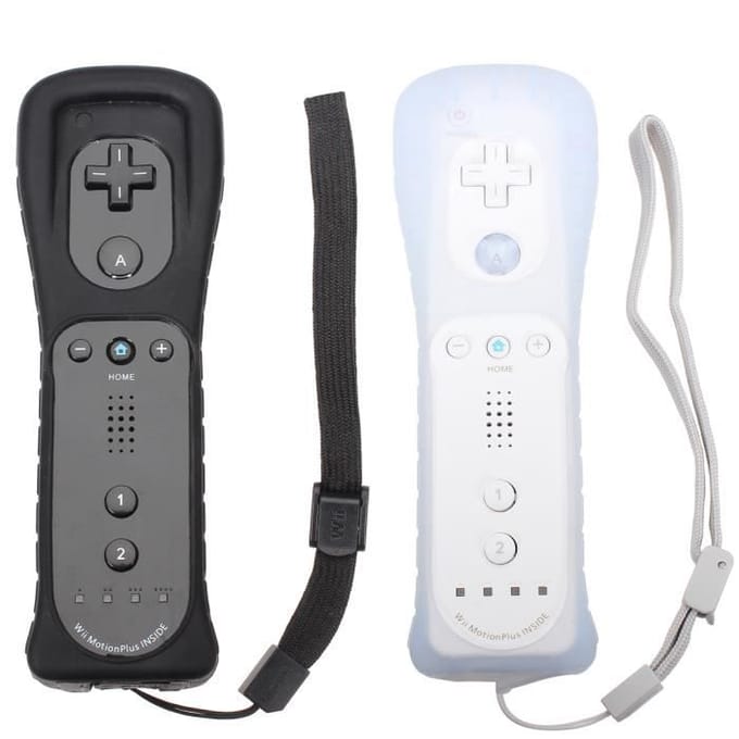 Motion Plus Télécommande Droite pour Wii et WiiU Noir