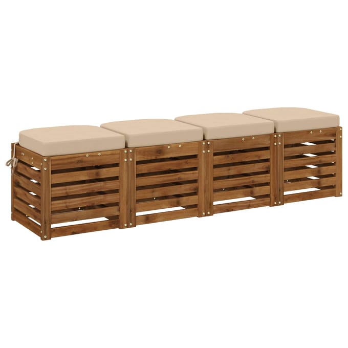 vidaXL - 4-delige - zitkussens - SOEST - 4 - pcs - 100% - Polyester - Crèmekleurig