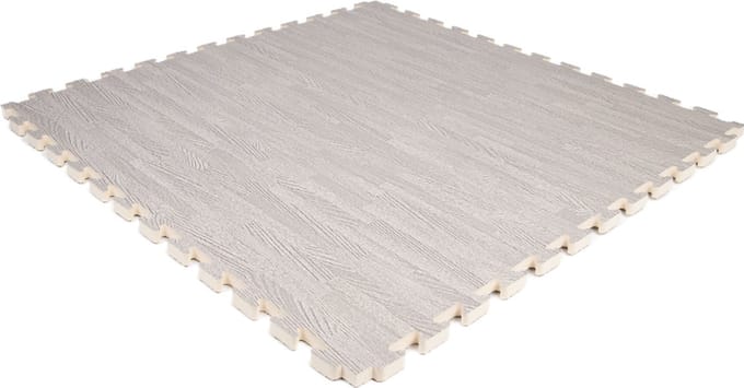 Rubbermagazijn - Eva foam speelmat - 100x100cm - Puzzelmat - Dikte 2cm - Grijs/hout