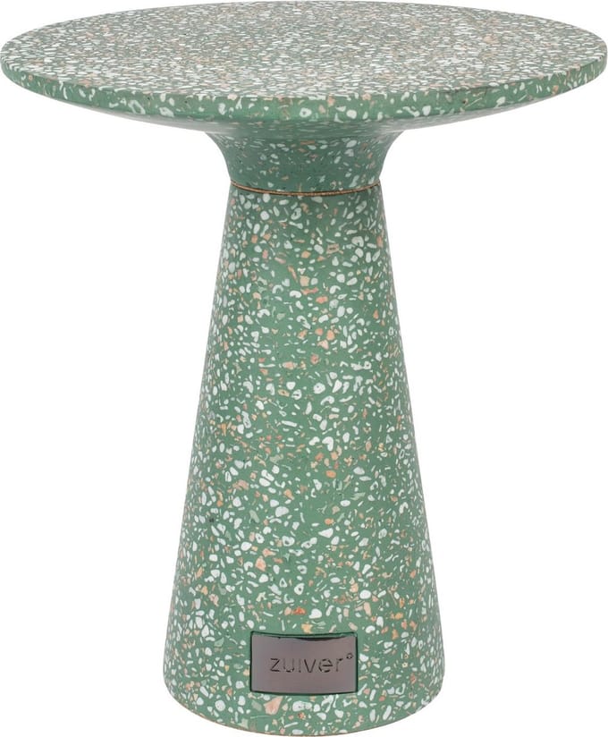 Zuiver Victoria Bijzettafel Rond 41 cm Terrazzo Groen