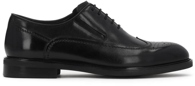 Black oxfords with openwork embellishment Brogues