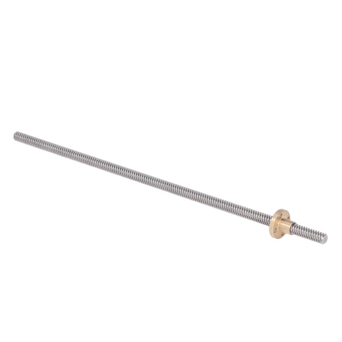 5 Sets 300mm Lineaire Beweging Draadstang Roestvrij Staal T8 Schroef met Messing Moer voor 3D Printer gray