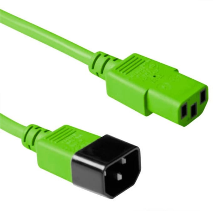 ACT Netsnoer C13 - C14 groen 5 m AK5431