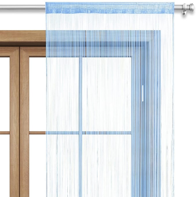 Draadgordijn - Deurgordijn - Blauw - 90 x 245 cm - 100% polyester