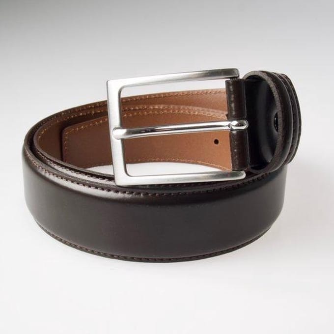 Klassieke Heren Riem – Donkerbruin – 100cm / 3.5cm - Sluis Leder
