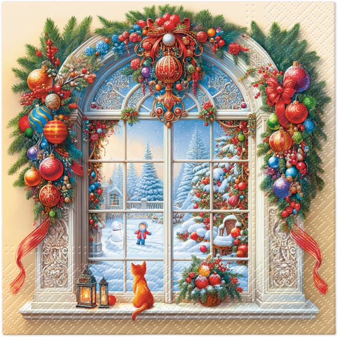 Lunch servetten Holiday Arch Decor - PAW Decor - 33x33 cm