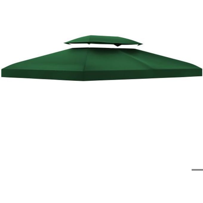 Toit de pavillon - MUVOE - 3x4m - Polyester - Vert - Aération optimale