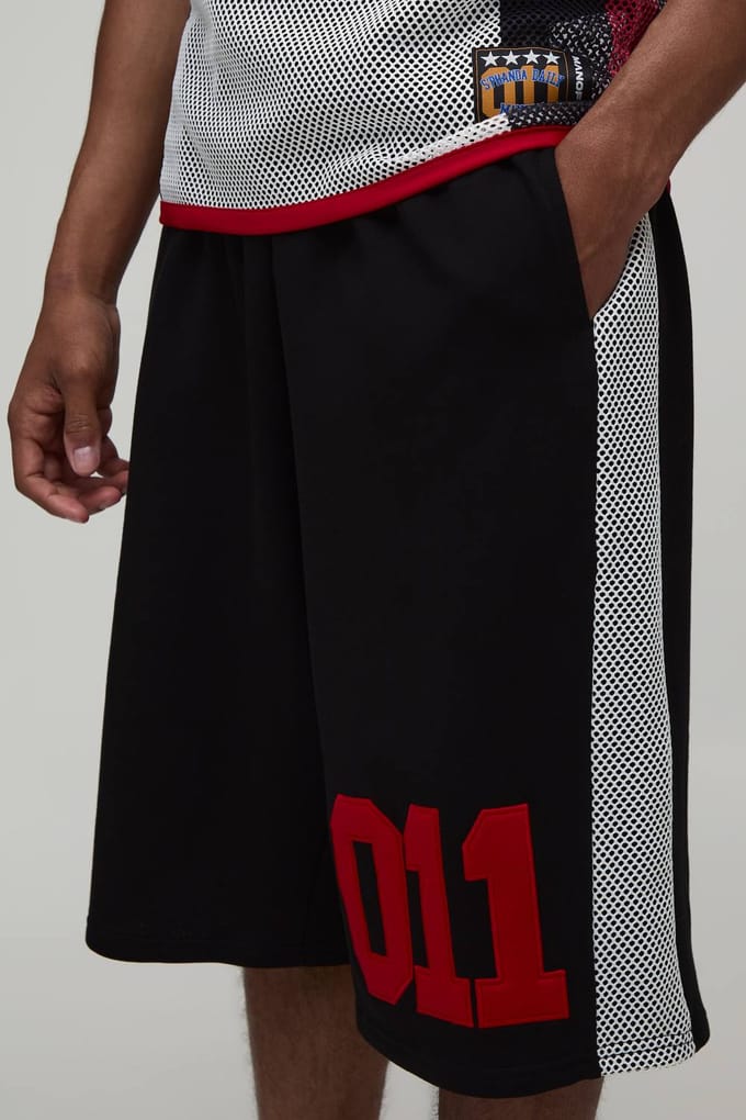 Loopback Netted Panel 011 Jersey Jort | Black | Size Small