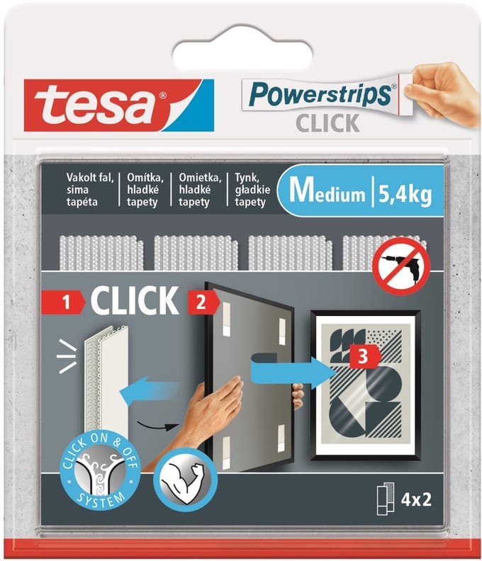 Beiersdorf AG TESA - Zelfklevende Strips - 4x2 M - Geen Oplosmiddelen - Herplaatsbaar