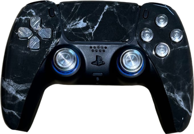 Clever Silver Marble Custom Controller (PS5 compatibel)