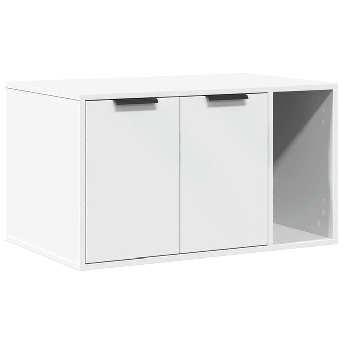 vidaXL - Kattenbakkast - 80x50x45 - cm - bewerkt - hout - wit