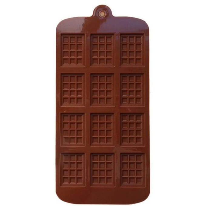 Chocoladevorm Rechthoek Anti-aanbak Siliconen Wafelreepvorm voor Cake DIY Bakgereedschap brown