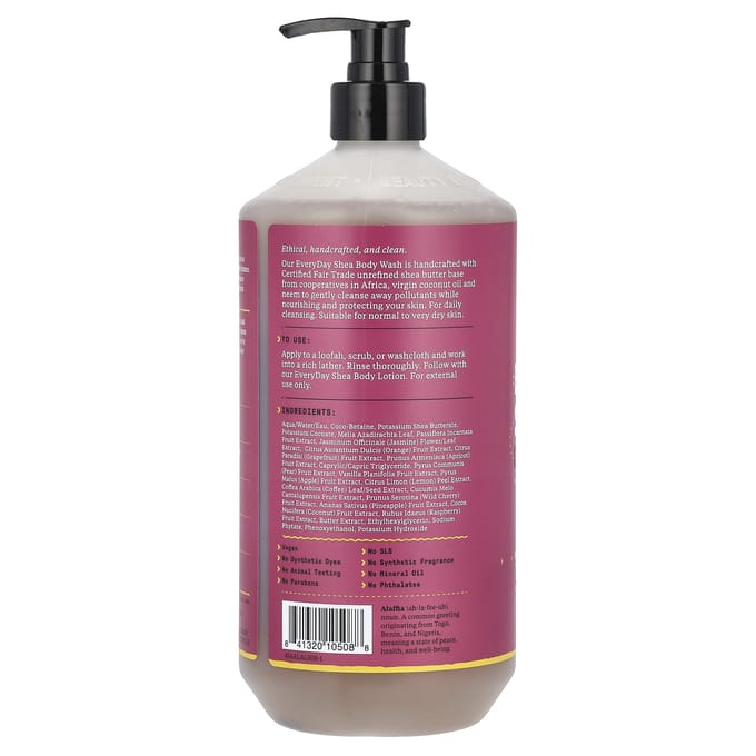 Alaffia, Everyday Shea, Body Wash, Passion Fruit, 32 fl oz (950 ml) pink