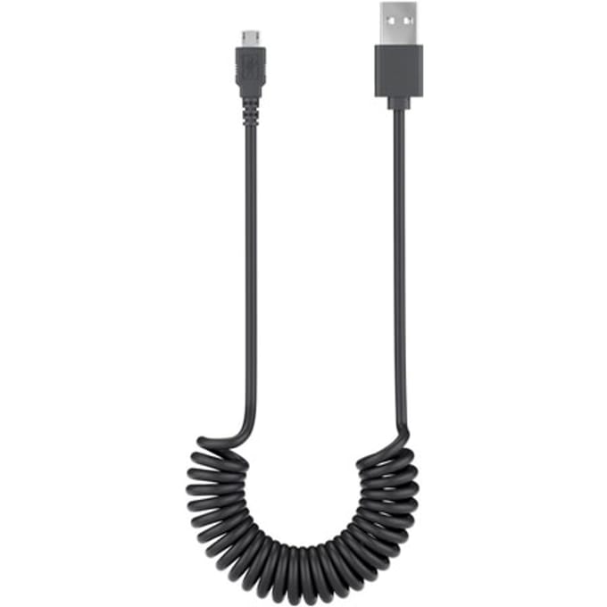 USB Micro B naar USB-A spiraalkabel - USB2.0 - tot 1A / zwart - 1 meter