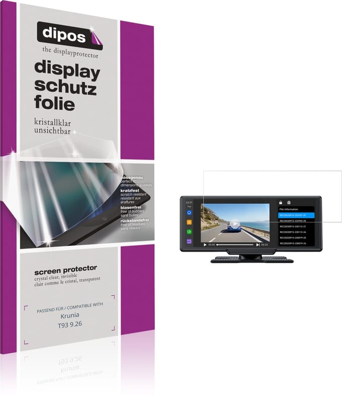 dipos – 2x Beschermfolie geschikt voor Krunia T93 9.26 | Krasbestendige & heldere Screenprotector Ultra-Thin