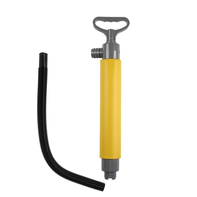 Pompe de cale manuelle pour bateaux, kayak, canoë, pompe à eau manuelle portable avec tuyau d'extension jaune