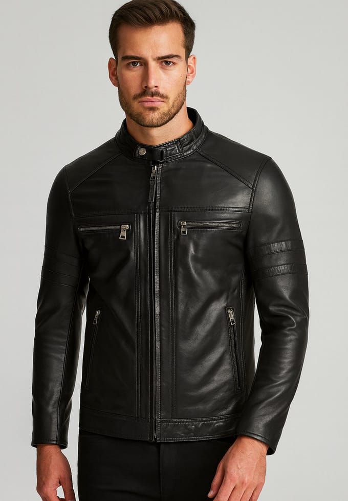 JONES Leren Jas - Heren Jas - Zwart -Maat L