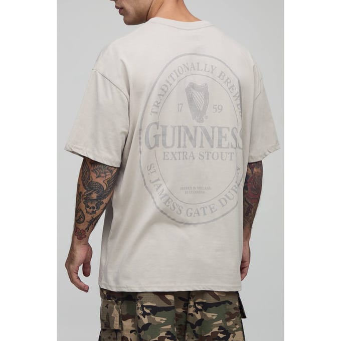 Stone Oversized Guinness-licentie bedrukte T-shirt | Size Medium