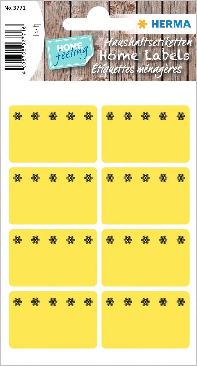 Etiket herma 3771 26x40mm diepvries geel 48st | 10 stuks