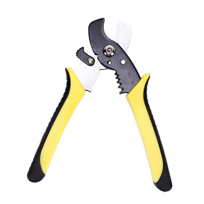 Pince à dénuder Multifonctionnelle Conception Ergonomique Acier Carbone Haute Dureté Engrenage Très Durable yellow
