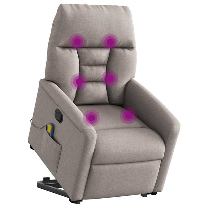vidaXL - Sta-op-massagestoel - verstelbaar - stof - taupe
