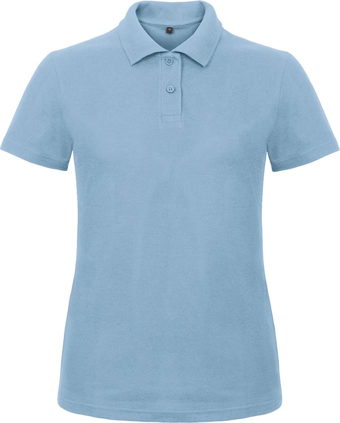 Dames Polo ID.001 Lichtblauw merk B&C maat M