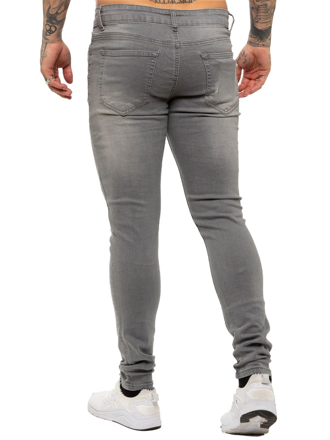 Enzo heren skinny gescheurde jeans