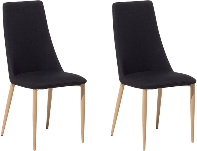 CLAYTON - Eetkamerstoel - Zwart - Polyester