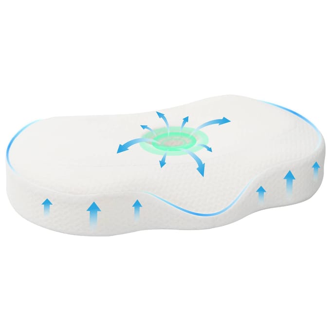 vidaXL - Nek - kussen - Wit - Traagschuim - 53 - x - 35 - x - 11 - cm
