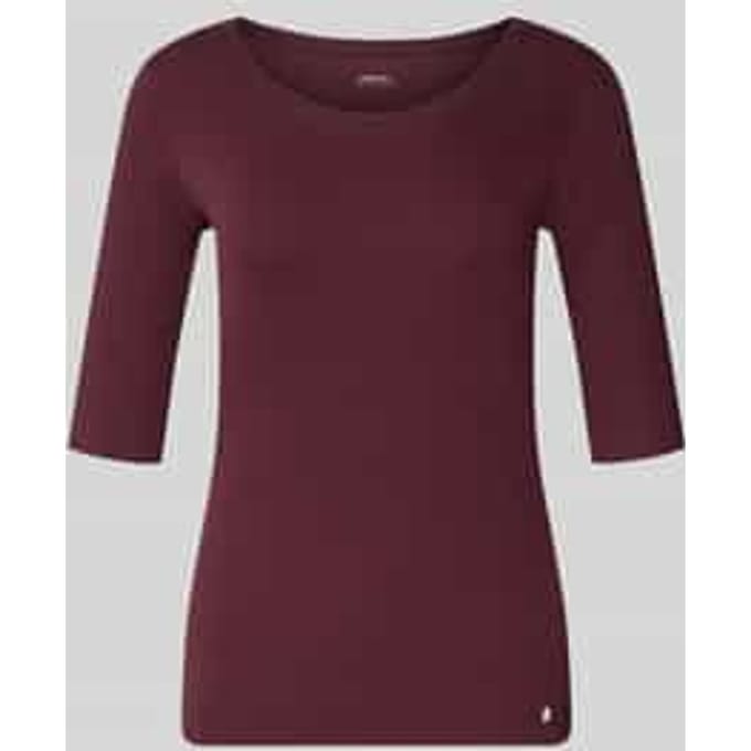 T-shirt met ronde hals en labeldetail